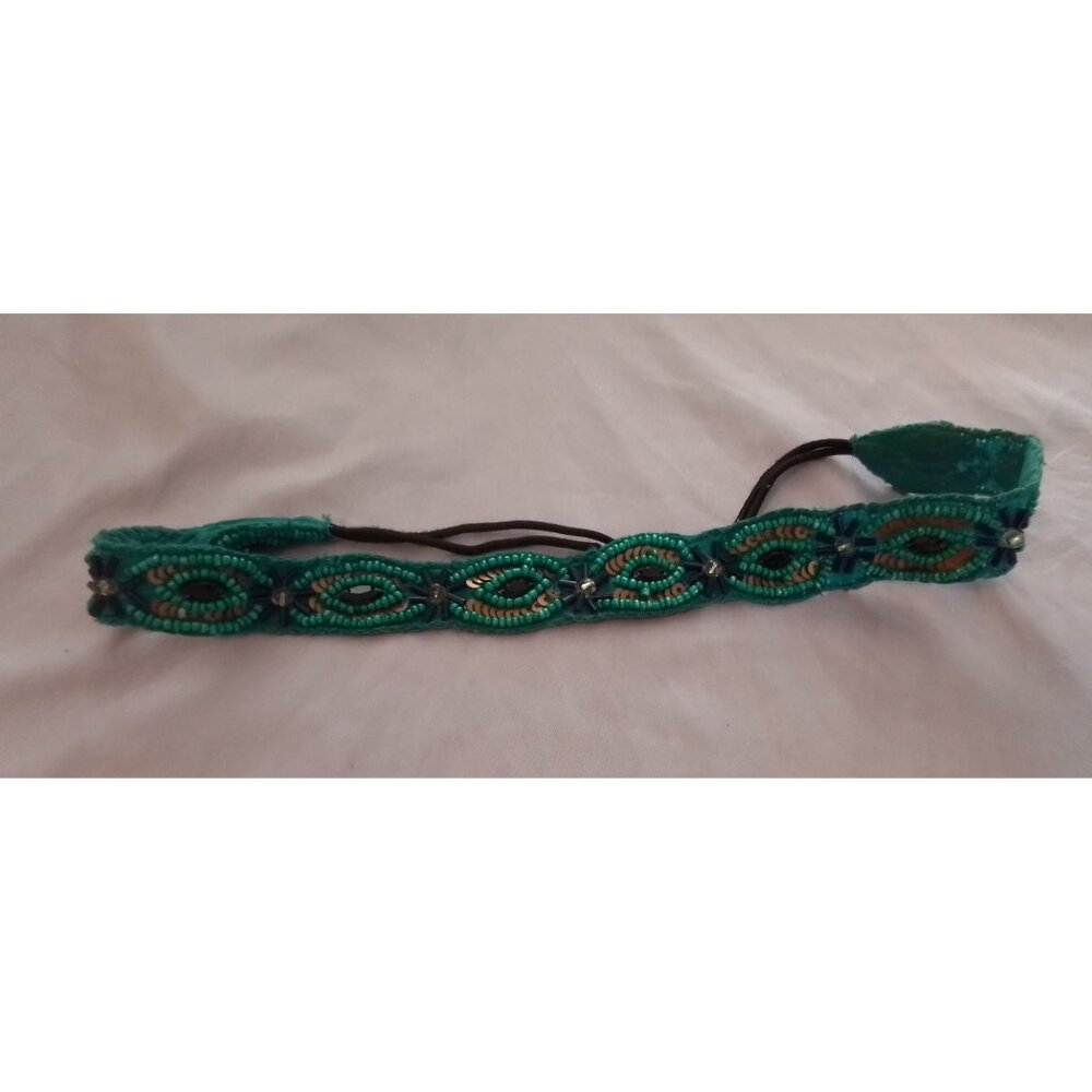 Bohemian Beaded Headband With Adjustable Strap